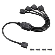 upHere ARGBファン用電源ケーブル 4分岐ケーブル アドレサブルLED用5V3ピンARGBヘッダーコネクタ RGBファンやLEDテープ増設用【53ARGB】 …
