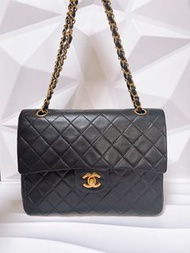 Chanel Vintage flap CF 25 LAMB中古黑金羊皮
