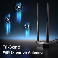 WAVLINK WiFi 6E Tri-band Extension Antenna 2.4GHz + 5GHz + 6GHz WiFi Antenna with Magnetic Base and 