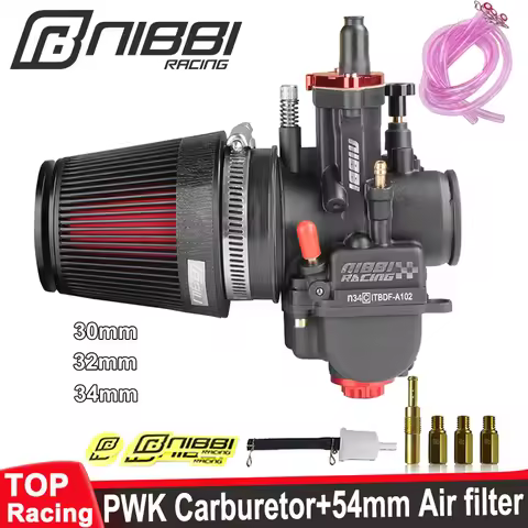 NIBBI PWK 30/32/34mm Carburetor Power Jet Carb High Flow CNC Air Filter for Yamaha Suzuki Pitbike 25