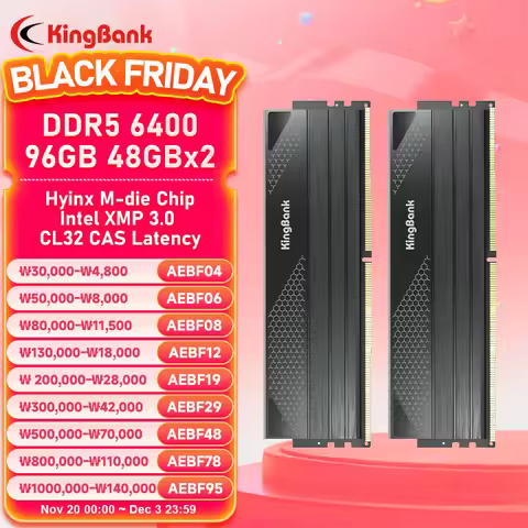 KingBank DDR5 96GB 48gbx2 48GB 6400MHz CL32 Desktop Memory 10 layer PCB DIMM DDR5 RAM Hynix M die Ch