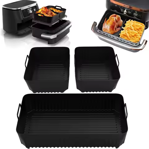 Large Silicone Air Fryer Liners for Ninja Flex Drawer Air Fryer Accessories AF500UK 10.4L with 5.2L 