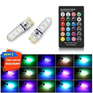 T10 5050 Car LED RGB Multicolour 6 SMD LED Bulb Waterproof LED Parking Led with Remote