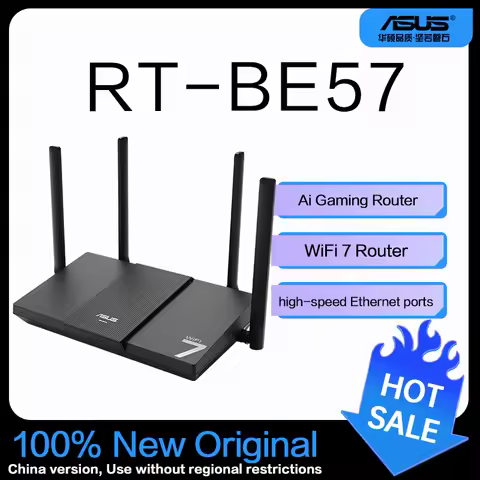 ASUS RT-BE57 Gaming Router WiFi7, 2.5G Port, Gaming Wireless Acceleration, AiMesh Compatible