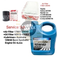 Toyota CamryACV30 Harrier2.4 ACU30 MCU30 Alphard3.0 Estima V6 Lubrimaxx 10W40-4L Engine Oil +E2 +Air
