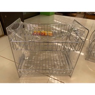 2 Large Square Shelves Dish Drainer Shelf Stainless Steel Work Thick Good Strong Not Rust
