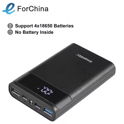HAWEEL DIY 4x 18650 Battery (Not Included) 12000mAh Dual-way QC Charger Power Bank Shell Box with 2x
