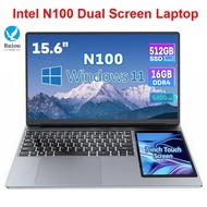 New 12th Gen Intel Alder Lake N100 Dual Screen Laptop 15.6 Inch IPS + 7 Inch DDR4 32GB 2TB SSD Metal