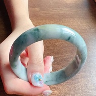 飄藍花翡翠手鐲 | 19圍 | 天然緬甸玉翡翠A貨 | 送禮