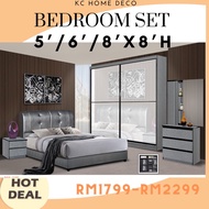 5’/6’/8’x8’H Bedroom Set Full Set without Mattress