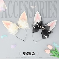 Lace Bunny Ears Small Bunny Hair Accessory Bowknot Plush Headwear Veil Headband Animal Ears Bunny Ea
