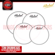 Global Drumheads - Smooth White for Marching Drum Toms Duo Trio Quadro Tom Drum Heads