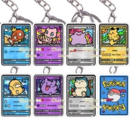 Pokemon Comics Series Double-Sided Acrylic Small Cards Keychain Gengar Magikarp Mew Ditto Snorlax Ha