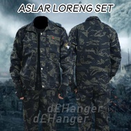 (Ready Stock) Loreng Set/Askar/Camo Jacket/Camo Pants/Zip/S-3XL/ASKAR BAJU