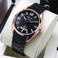 Alexandre Christie Pria 8676 Black Rose Gold Rantai