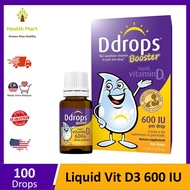 Ddrops Booster Liquid Vitamin D3 600 IU 2.8mL 100 Drops