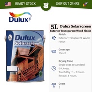 5L ICI Dulux Solarscreen Exterior Transparent Wood Finish Cat Kayu Luar Syelek Timber Varnish