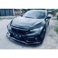 Civic FC Honda 2015-2023 Front Lip Double layer Bumper Diffuser Lip Wrap