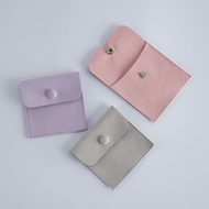50pcs/100pcs Microfiber Flannel Snap Bag 8x8cm Jewelry Double-Sided Flannel Bag Ring Jewelry Storage