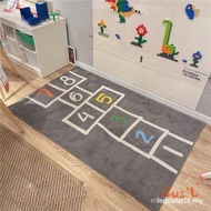 Children's Room Hopscotch Cartoon Floor Mat Living Room Imitation Cashmere Carpet Coffee Table Blank