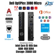 Dell OptiPlex 3080 Micro PC i5 10th Gen | 8GB RAM 256GB SSD | Mini Desktop Business | Windows 11