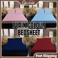CASA Plain Colour Bed Sheet Single Queen King Size Fitted Bedsheet Sarung Katil Tilam Getah Keliling