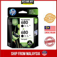 HP 680 Twin Pack Black Original Ink Advantage Cartridges (X4E79AA), Pek Kembar Dakwat hitam Original Printer Brand HP