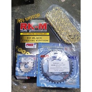 RKM ED BLACK SPECIAL EDITION SPROCKET SET LC 135 / Y15ZR (FREE GIFT-CHAIN LUBE RK 70ML)