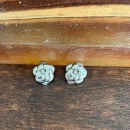 Chanel classic vintage silver camellia earrings clips 98P經典中古復古香奈兒小香銀色山茶花耳環耳夾#V140