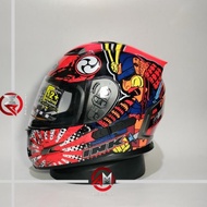 HELM INK STEALTH SAMURAI RED FLUO DOUBLE VISOR INK FULL FACE