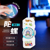 💥KL POST💥创意指尖陀螺打火机炫酷防风直冲蓝焰个性高档便携解压送礼Creative fingertip gyro lighter cool windproof straight blue fla