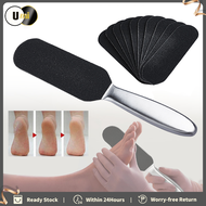 Stainless Steel Pedicure Foot File with 10 Replaceable Pads Coarse-Fine Foot Rasp Remover 24.8x4.5cm