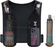 UTOBEST Running Vest for Women Men with 500ml/17oz Soft Water Bottle and LED Safety Light, 5L Phone 