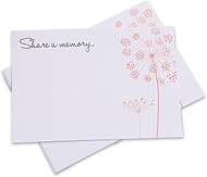 25 'Share a Memory' Funeral Remembrance Cards with Blush Wildflower Design (6 x 4 inch Postcard Size