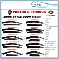(4pcs) Proton Perodua Door Visor Air Press (Small&Big) ALZA 2022Myvi Axia Viva Aruz Bezza Saga VVT B