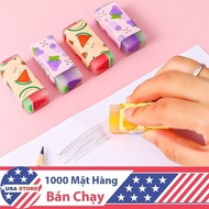 Combo of 2 J1 PENCIL ERASER WITH FRUIT SCENT - SUPER CLEAN LONG TYPE FOR STUDENTS