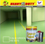 CALM GREEN HE6070 ( 5L ) HEAVY DUTY EPOXY BRAND Two Pack Epoxy Floor Paint - 4 Liter Paint + 1 Liter hardener