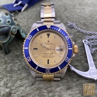 Rolex Submariner Series 16613 Gold Blue Diamond Jade Scale