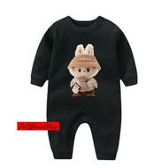 Labubu Bear Striped Baby Romper - Baby Boy and Girl Sleepsuit 2-10 Months