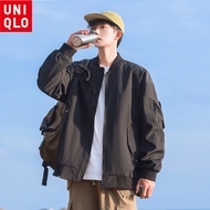 【Oversized】Uniqlo Men's Bomber Jacket, Trendy Casual Baseball Jacket, Outdoor Windproof and Waterpro