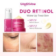 Glad2Glow Anti-Aging Renewal Duo with Retinol & HPR for Smooth, Bright, Wrinkle Defense-Serum+Peach 