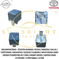 AVANZA/RUSH/INNOZA/HILUX/FORTUNER/DAIHATSU/SUZUKI/SUBARU HEAD LAMP DENSO POWER RELAY (ORG) 90987-020
