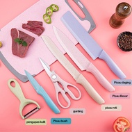 PROMOO!! 1 Set Pisau 6 In 1 Stainless Steel Anti Lengket Kitchen Knife Evcriverh Pisau Dapur