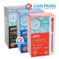 50pcs x Astar Ball Pen 0.7MM CS800 Black/Blue/Red