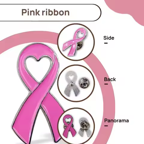 5/10/50/100 Pcs Breast Cancer Awareness Pins - Pink Cancer Ribbon Lapel Pin for Women & Charity Supp