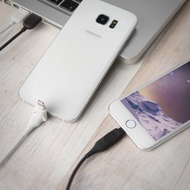 Bone 蹦克 / 二合一雙頭充電線 ( Lightning / micro USB ) - 黑