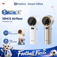 【NEW】Simplus Pink Handheld Mini Fan | 10m/s High Speed | 100 Stepless Speeds | 15h Battery Life | Th