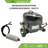 REFRIGERATOR D65CY COMPRESSOR DONPER R600A - KOMPRESSOR MOTOR PETI SEJUK