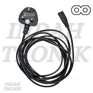 3 Meter Electrical Wire Wayar British Standard BS-1363-1 IEC-60320-C7 2 Pin 8 Figure Female AC Power