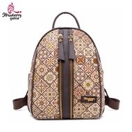 Strawberry Queen Ladies Floral & Rattan Backpack - Candy